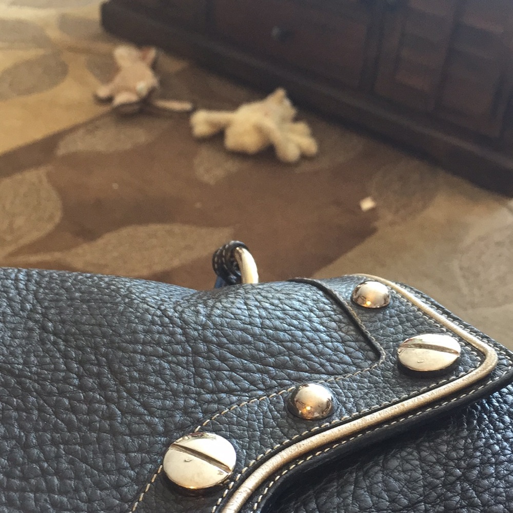 Dolce Gabbana black leather purse